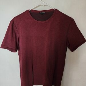 Theory Men's Dark Red Short Sleeve Tee